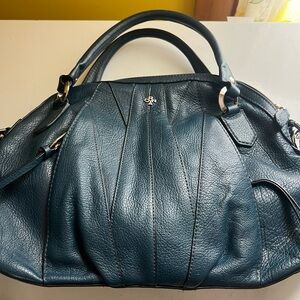 Elegant Blue Leather Handbag  orYANY